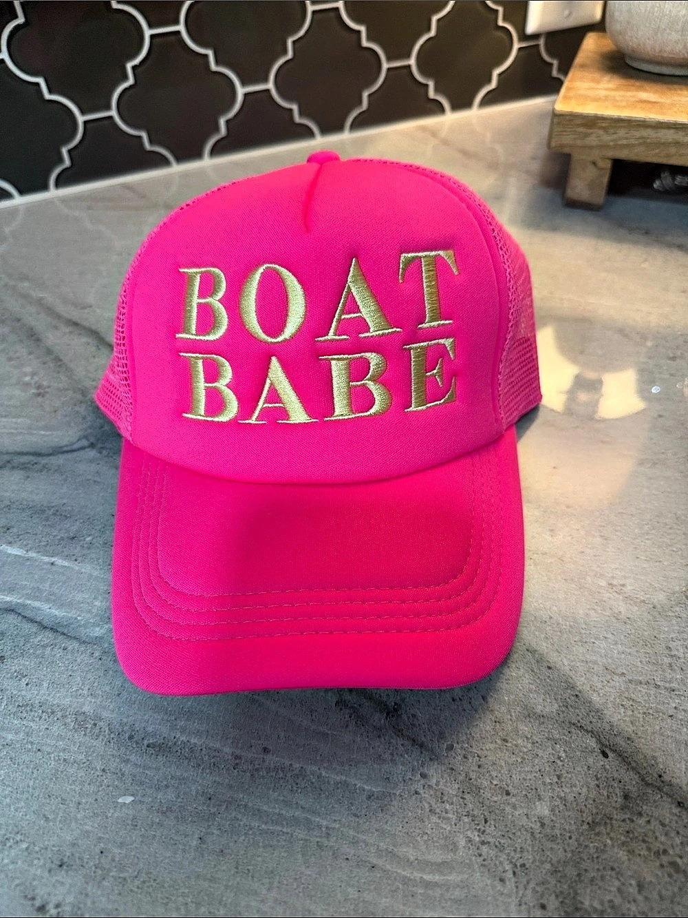 Boat Babe Pink Trucker Hat NWT